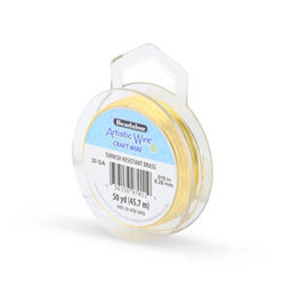 Artistic Wire 30Ga 26mm Tarnish Resistant Brass Craft Wire 45,70m