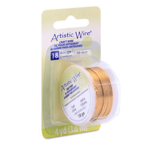 Artistic Wire 18Ga 1.0mm Tarnish resistant brass craft wire 3,60m