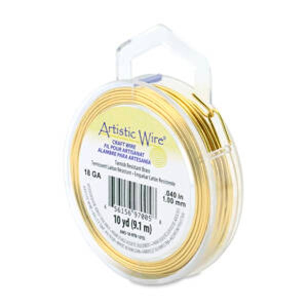 Artistic Wire 18Ga 1.0mm Tarnish Resistant Brass Craft Wire 9,10m