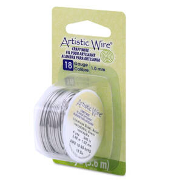 Artistic Wire 18Ga 1.0mm Stainless Steel Craft Wire 3,60m