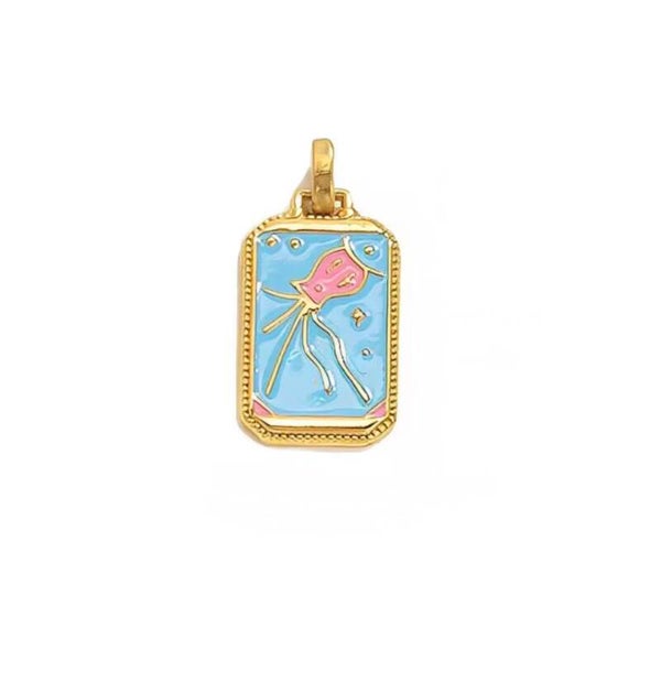 Stainless steel bedel tag - tarot kaart