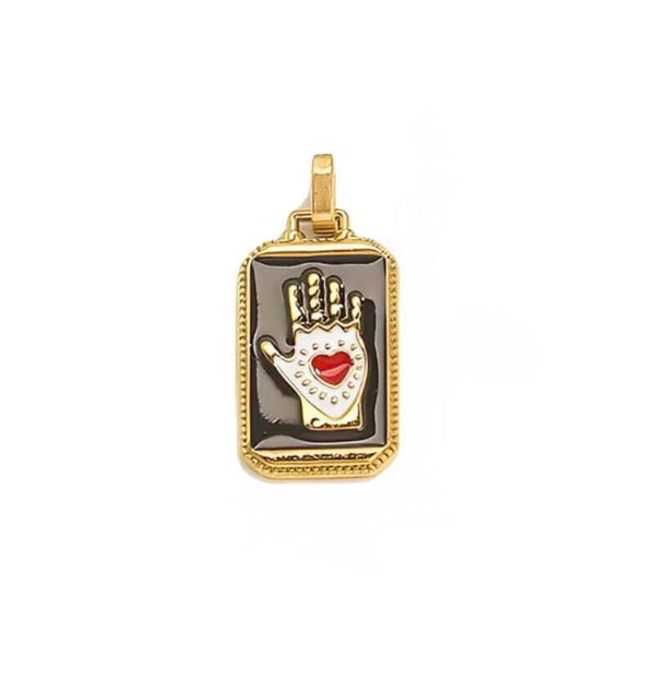 Stainless steel bedel tag - tarot kaart