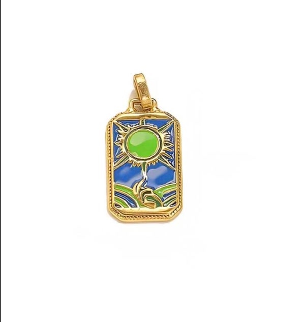 Stainless steel bedel tag - tarot kaart