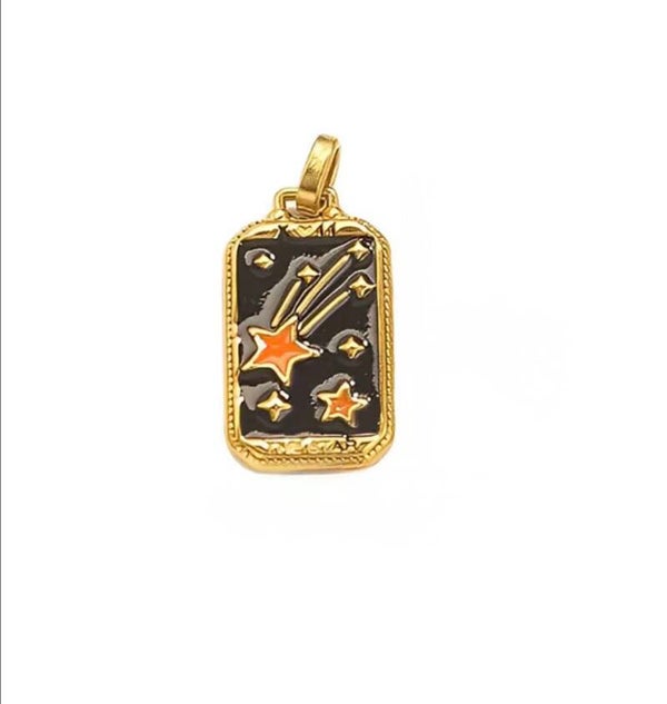 Stainless steel bedel tag - tarot kaart