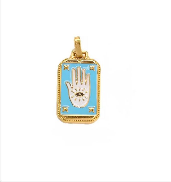 Stainless steel bedel tag - tarot kaart
