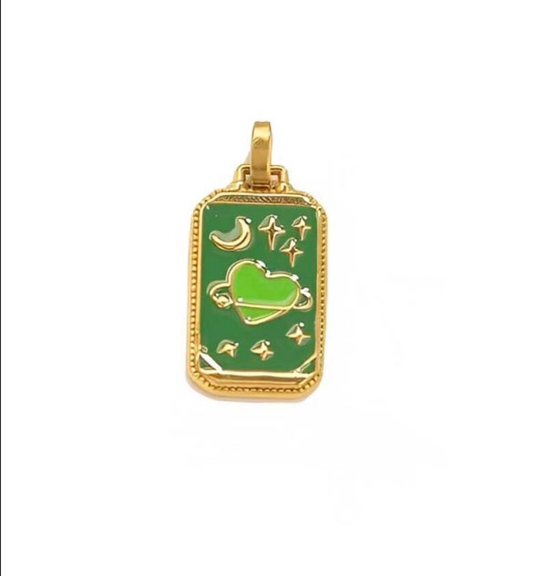 Stainless steel bedel tag - tarot kaart