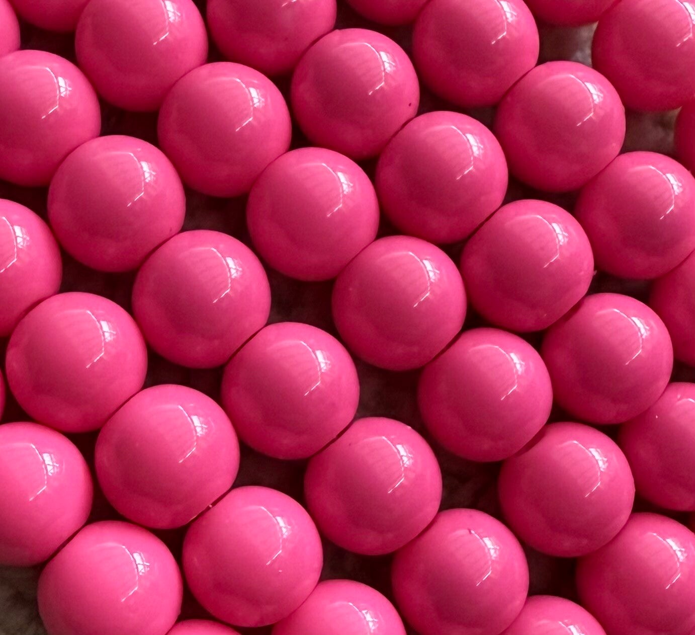 Glaskralen 6mm Donker roze