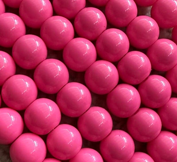 Glaskralen 6mm Donker roze