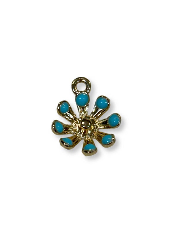 Bedel bloem blauw/goud