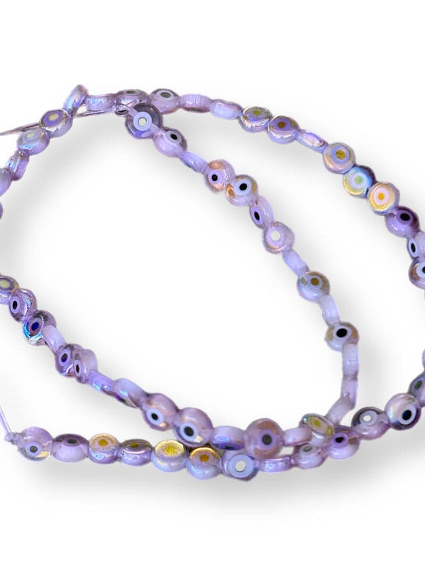 Glaskralen evil eye metallic purple