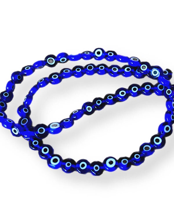 Glas kralen evil eye blue