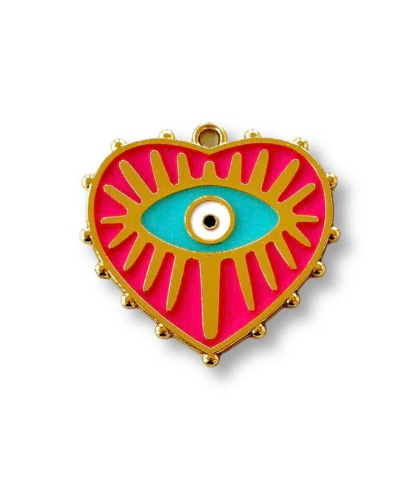 Bedel hart evil eye roze