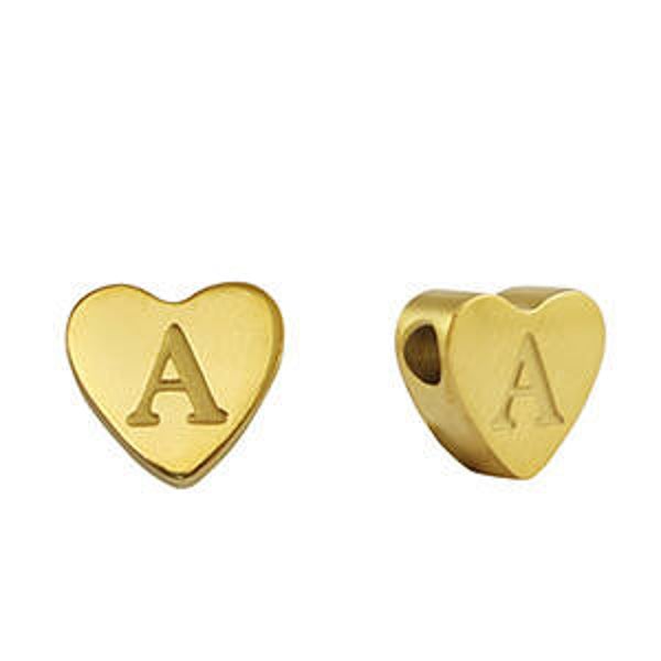 Initial hart  stainless steel Goud
