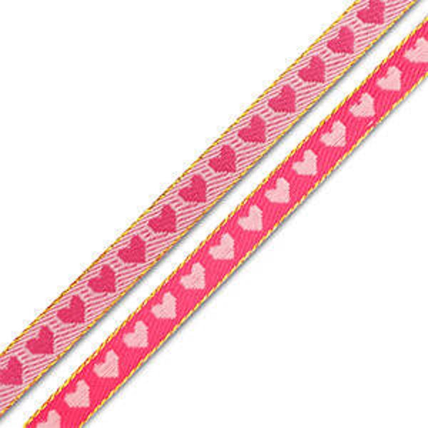 Text lint hartjes fuchsia light pink