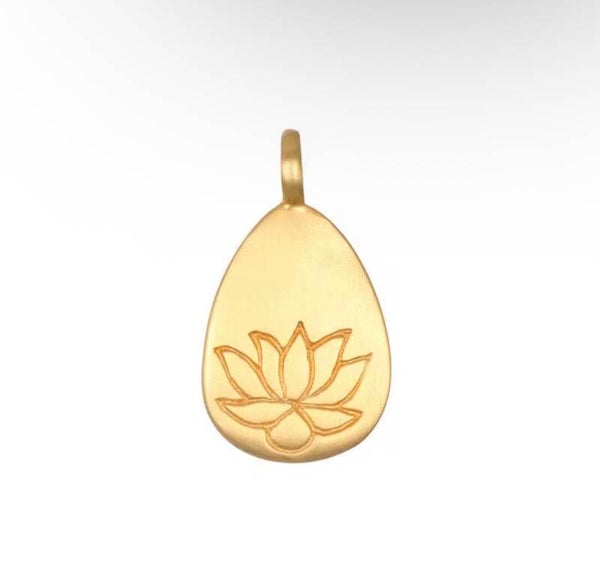 Stainless steel bedel - Lotus bloem druppel goud