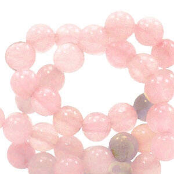 Natuursteen kralen 6mm marmer en calciet light vintage pink