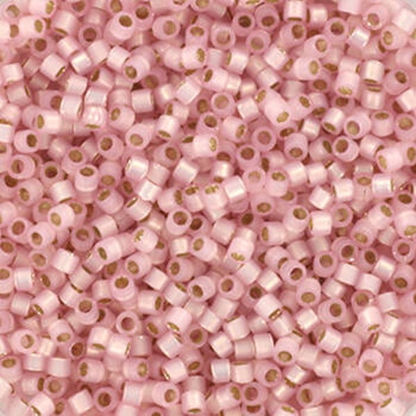 Miyuki delica’s 11/0 silverlined dyed alabaster light rose DB-624