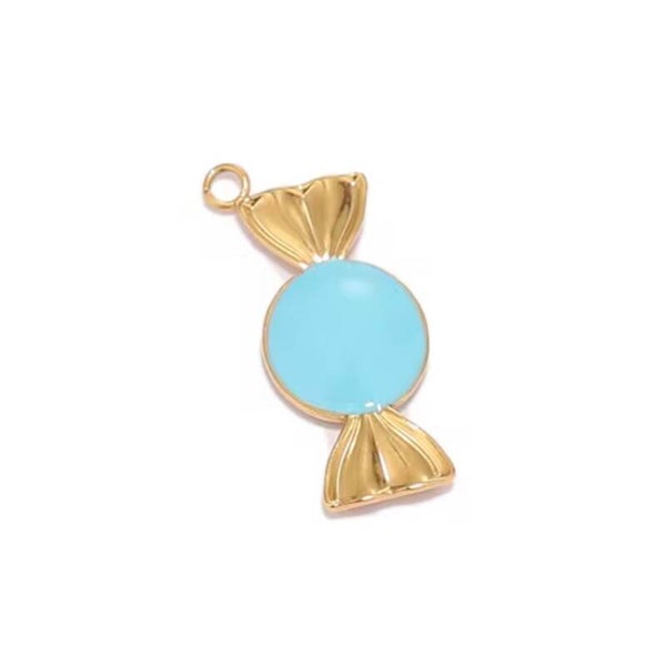Stainless steel bedel - Snoep blauw