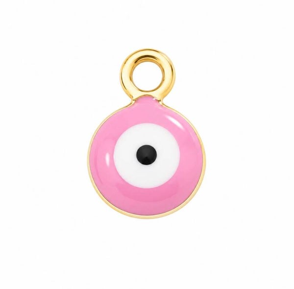 Stainless steel bedel - boze oog roze