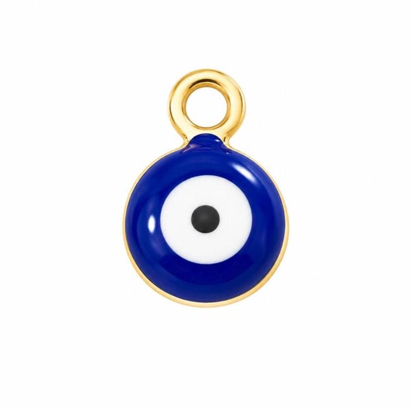 Stainless steel bedel - boze oog blauw