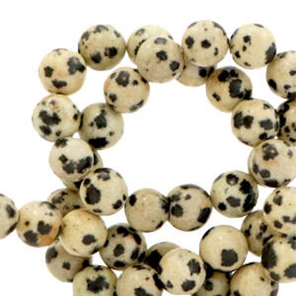 Natuursteen kralen 4mm dalmatian stone greige