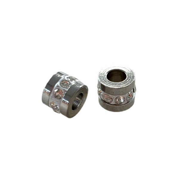 Stainless steel kraal met zirkonia zilver