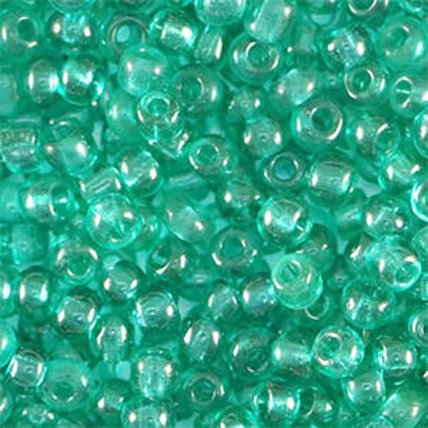 rocailles 3mm transparent petrol green