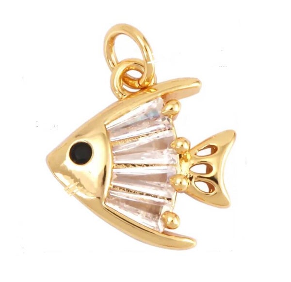 Zirkonia bedel vis Goud - Wit