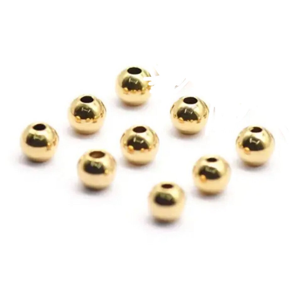 Stainless steel kralen gold filled 3mm Goud