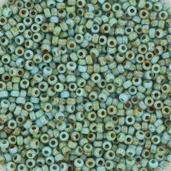 Miyuki 15-4514 Opaque picasso turquoise blue