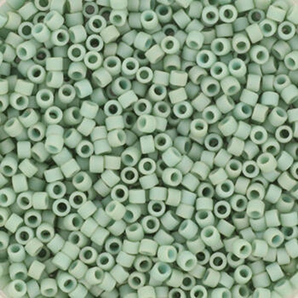 Miyuki delica’s 11/0 opaque matte luster sea foam DB-374