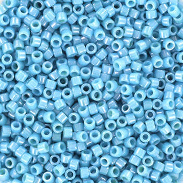 Miyuki delica’s 11/0 opaque luster medium turquoise blue DB-218