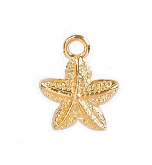 Stainless steel bedel zeester Goud