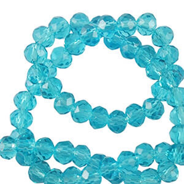 Facet kralen 3x2mm top quality azure blue