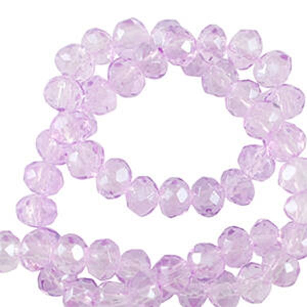 Facet kralen 4x3mm top quality light orchid purple