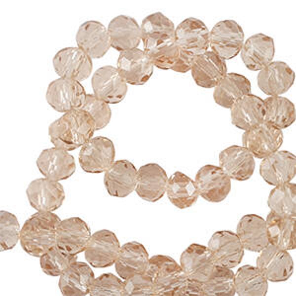 Facet kralen 3x2mm top quality Amber beige