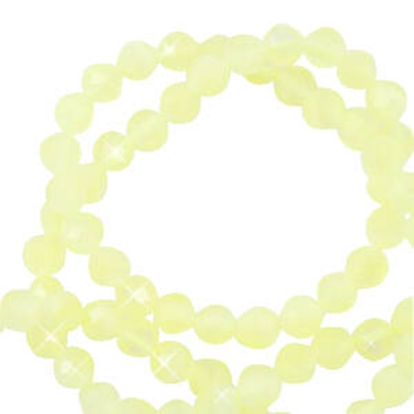 Kralen natuursteen cat's eye facet geslepen sweet light yellow