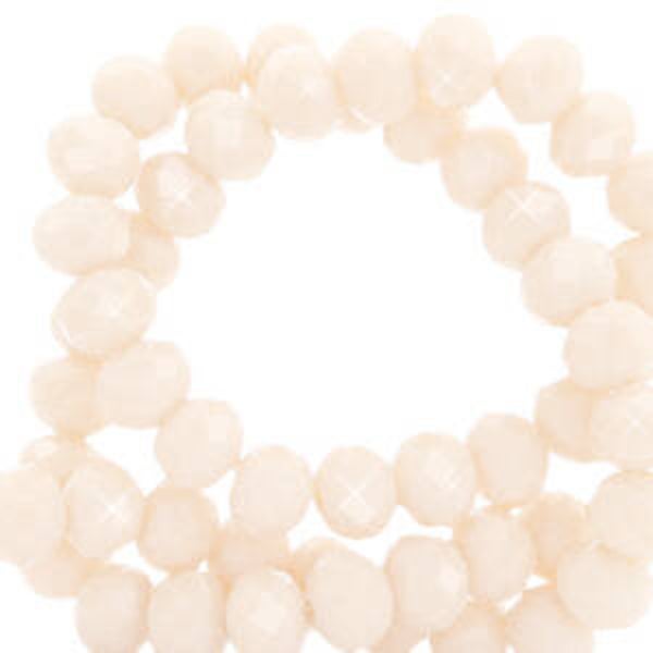 Facet kralen 4x3mm top quality Silky peach-pearl shine coating