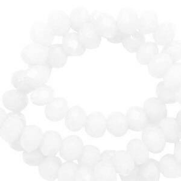 Facet kralen 4x3mm top quality Soft white-pearl shine coating