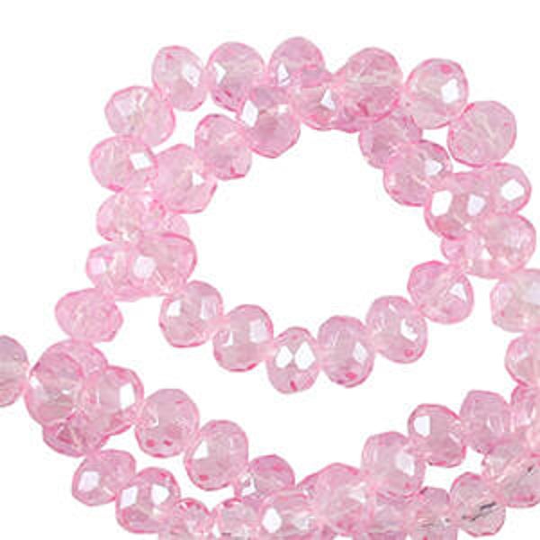Facet kralen disc 3x2mm Azalea pink