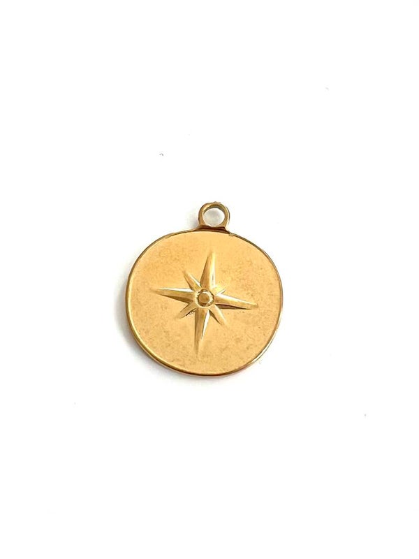 Stainless steel bedel star goud