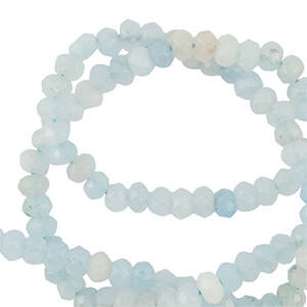 Natuursteen kralen 4mm facet geslepen Ice blue