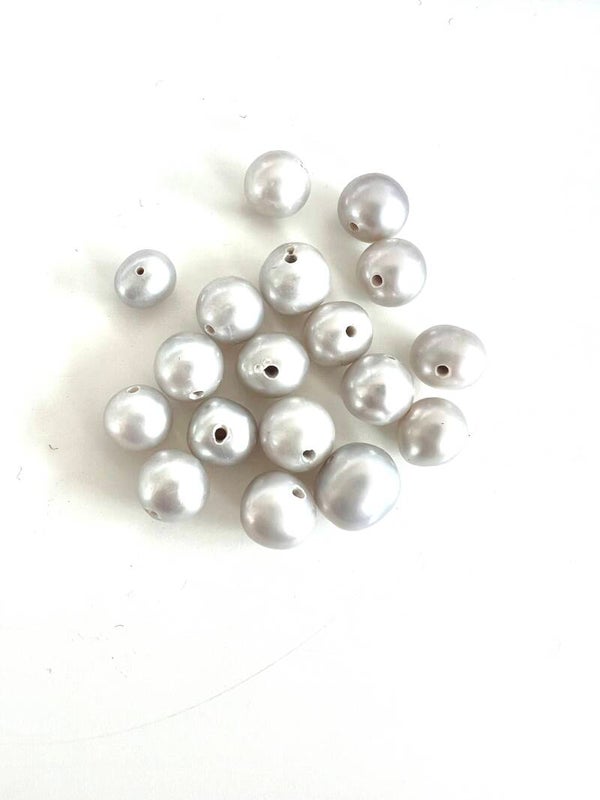 Zoetwater parels zilver - grijs 4-5mm rond