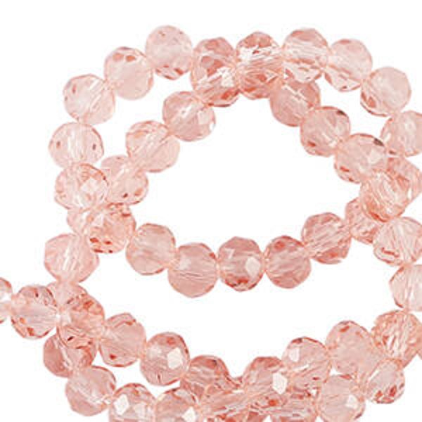 Facet kralen 4x3mm Dusty pink
