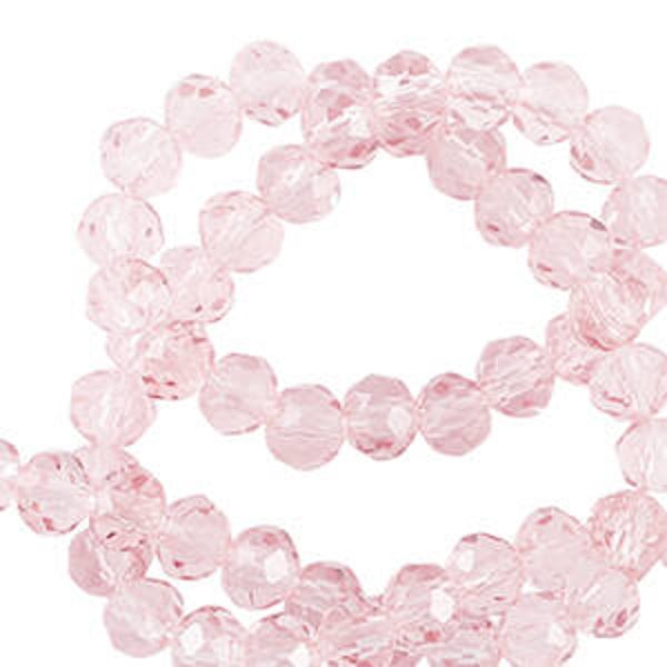 Facet kralen top quality 3x2mm Pale pink