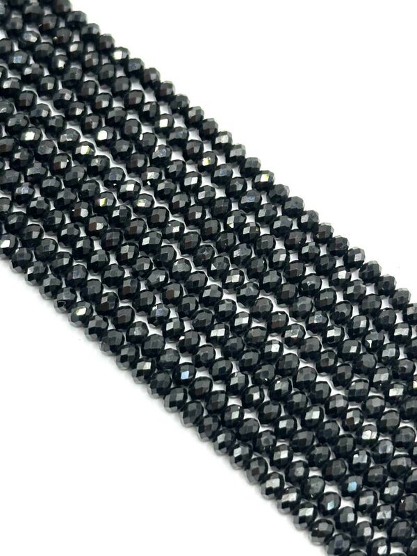 Natuursteen facet ovaal 3x4mm zwarte toermalijn