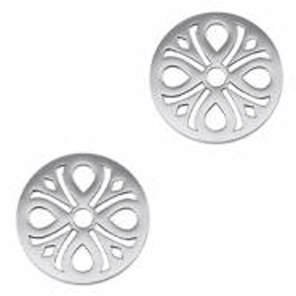 Stainless steel tussenstuk mandala zilver