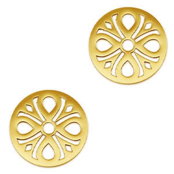 Stainless steel tussenstuk mandala goud