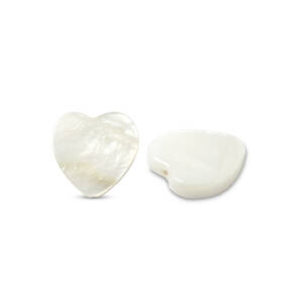 Schelp kralen heart white 6mm