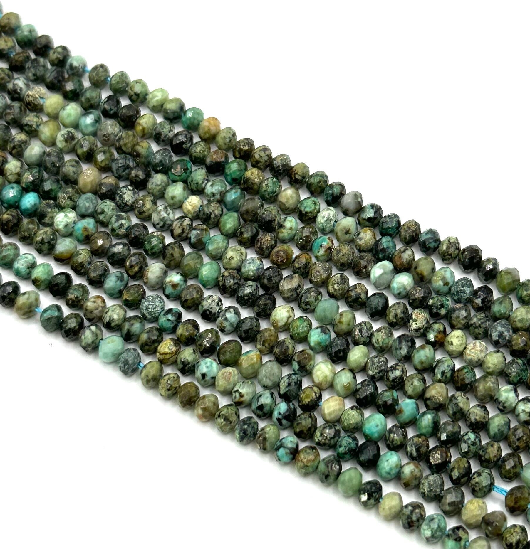 Natuursteen facet ovaal 3x4mm Afrikaanse turquoise